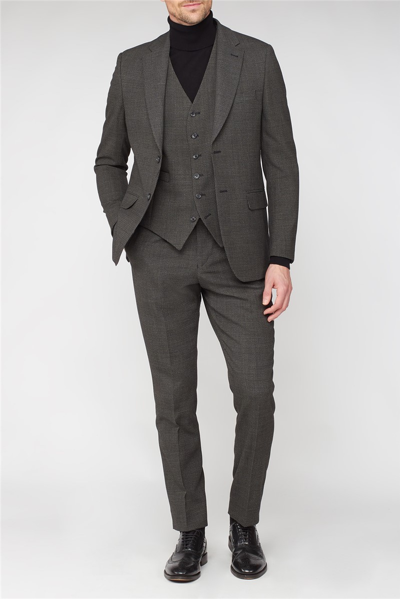 Jeff Banks Charcoal Texture Travel Suit 