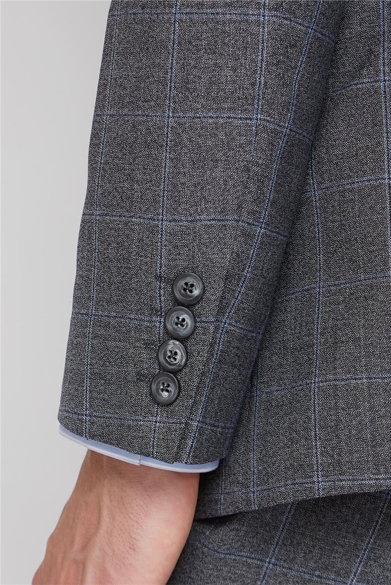  Grey Windowpane Check Soho Suit Waistcoat