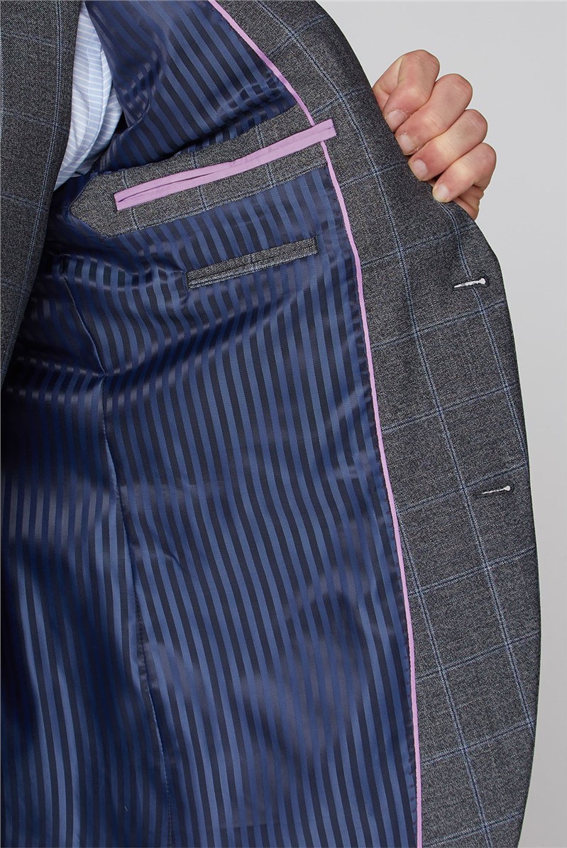  Grey Windowpane Check Soho Suit Waistcoat