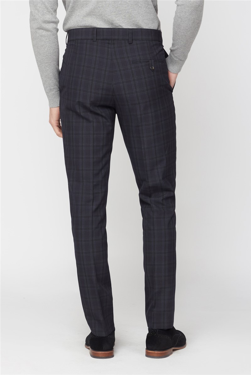 Blue Check Super Slim Fit Suit - Jeff Banks | Suit Direct