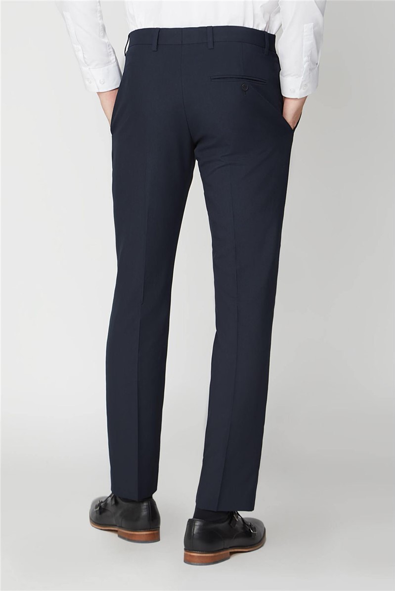  Navy Stretch Slim Fit Suit Trouser