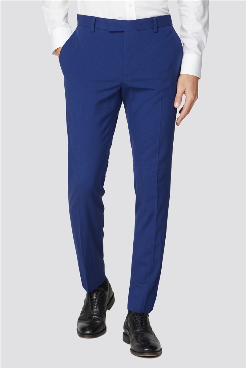 Limehaus Bright Blue Plain Skinny Fit Trouser | Suit Direct