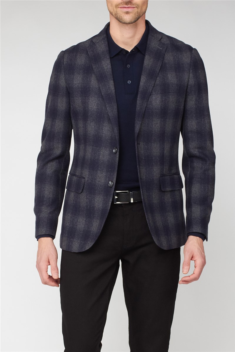 Stvdio Grey Fade Check Blazer