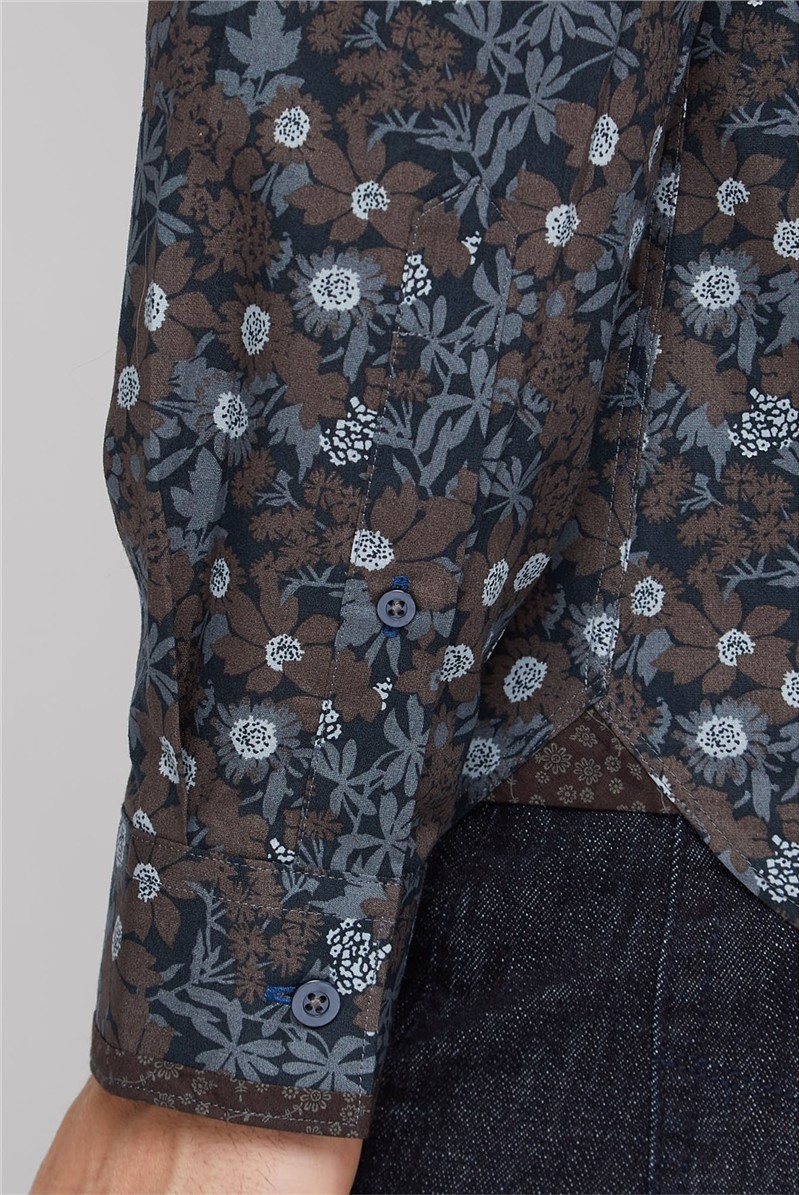 Stvdio Casual Black Large Floral Shirt