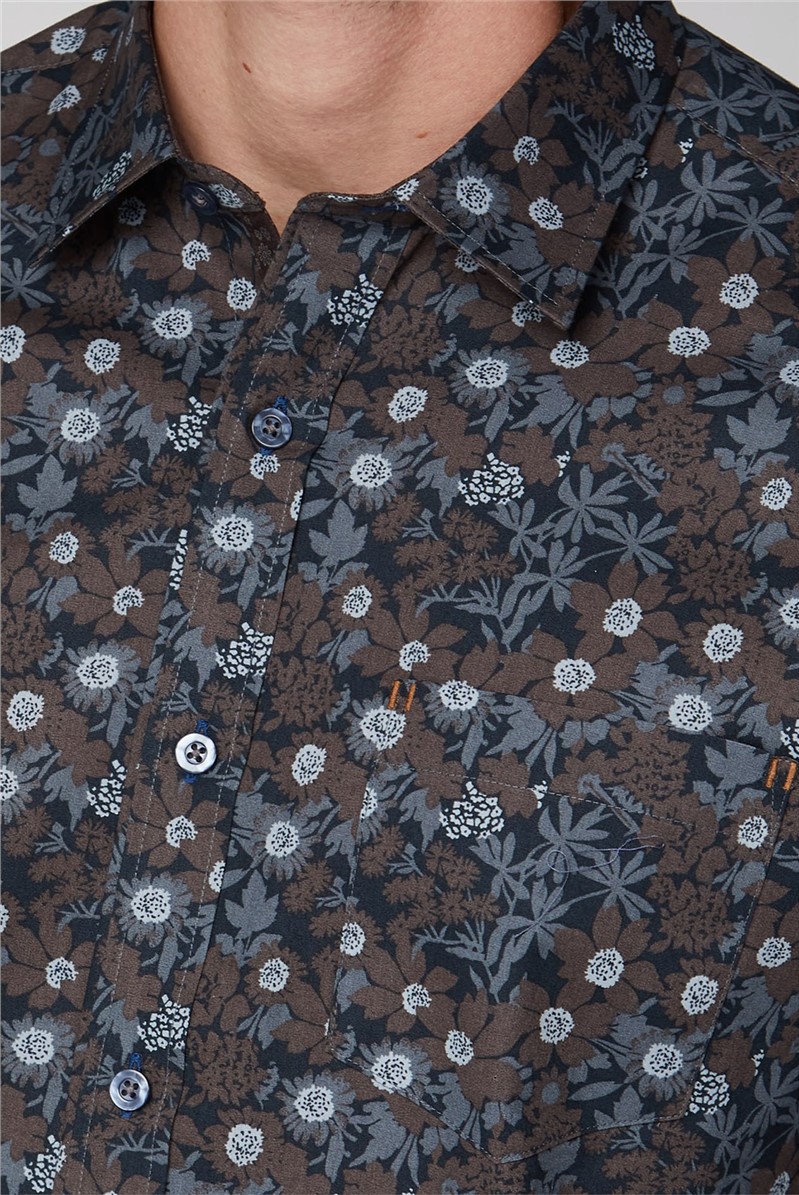 Stvdio Casual Black Large Floral Shirt