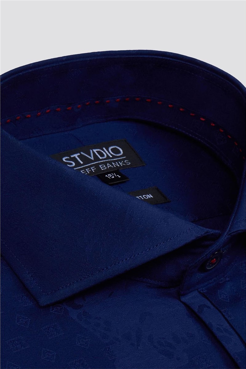 Stvdio Navy Jacquard Shirt