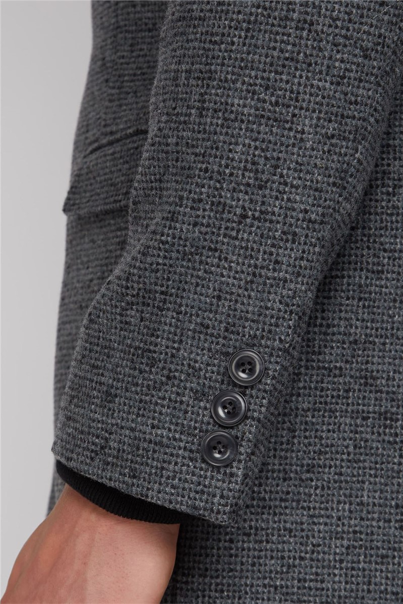  Grey Semi Plain Regular Fit Overcoat