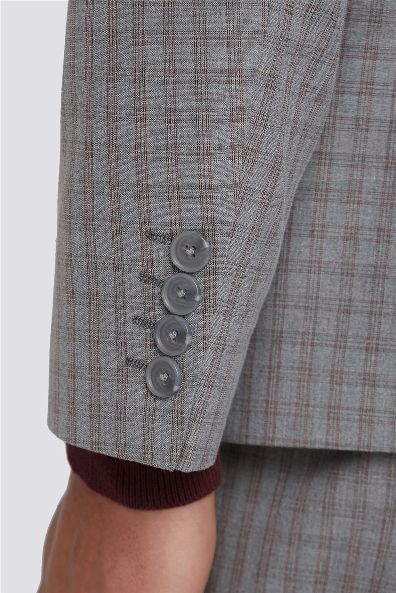  Grey Mulberry Overcheck Suit Jacket