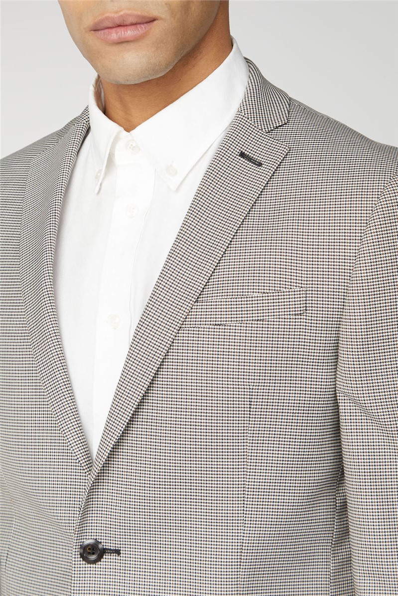 Ben Sherman | Men's Mustard Puppytooth Suit Jacket | Suit Direct