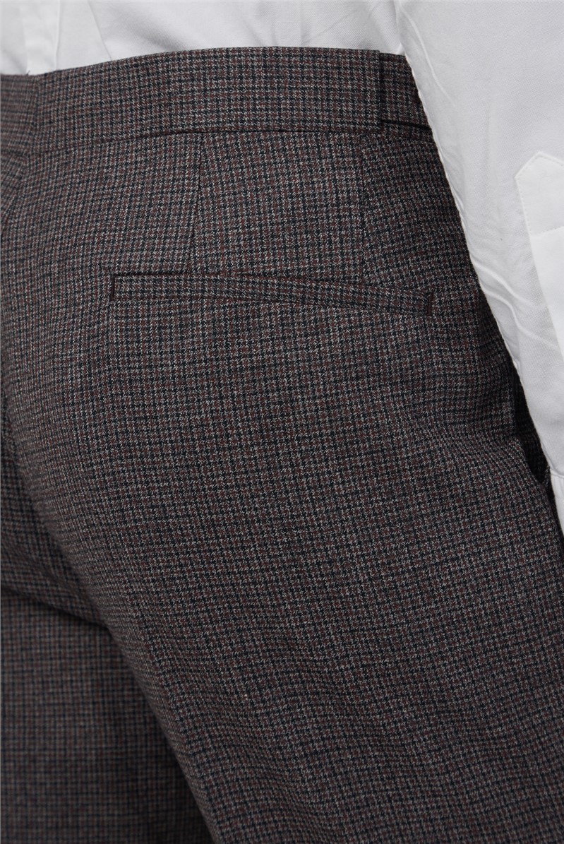  Tailored Fit Burnt Red Puppytooth Suit