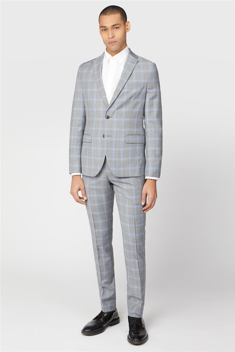 Mens grey skinny clearance suit