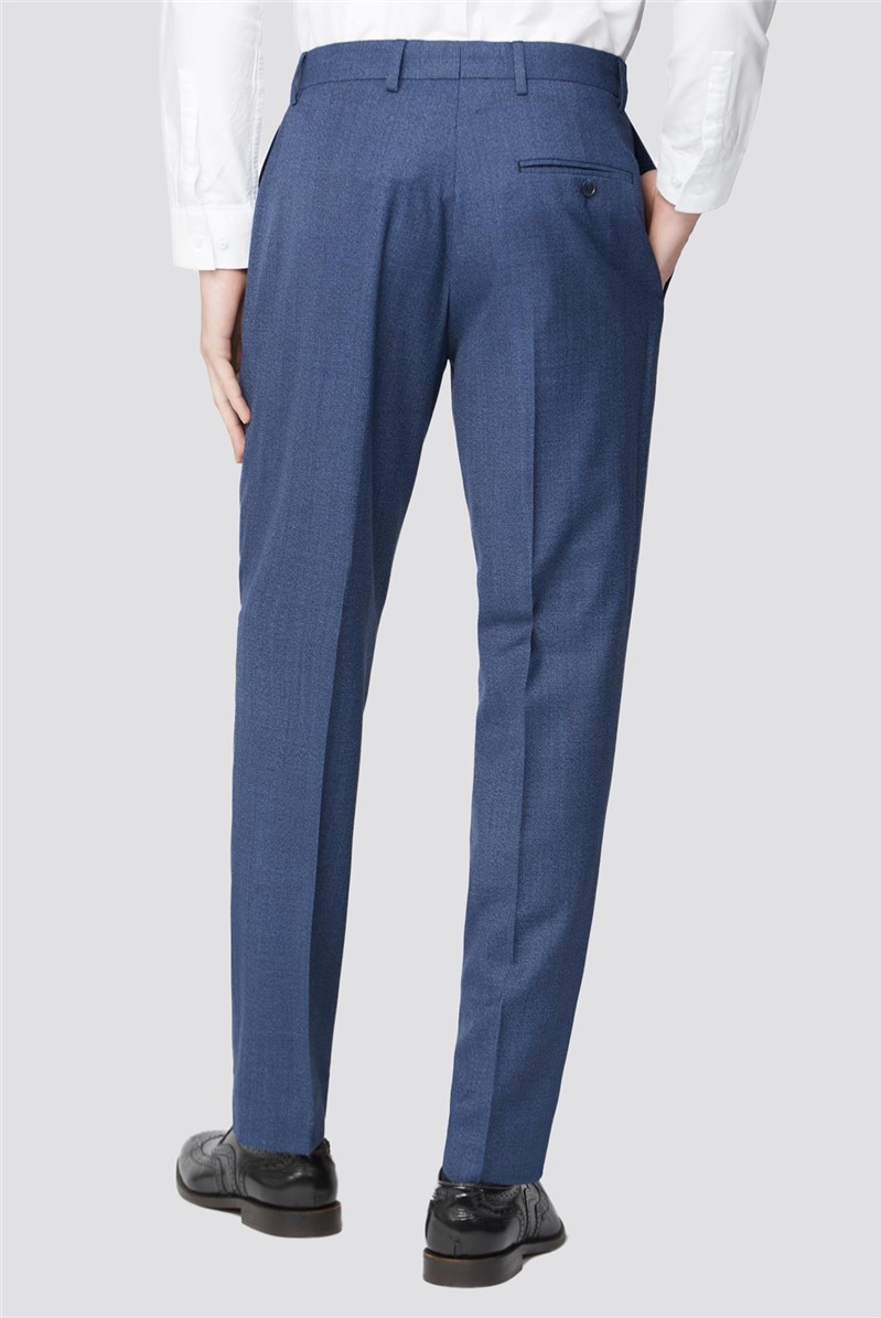  Bright Blue Texture Slim Fit Suit Trouser