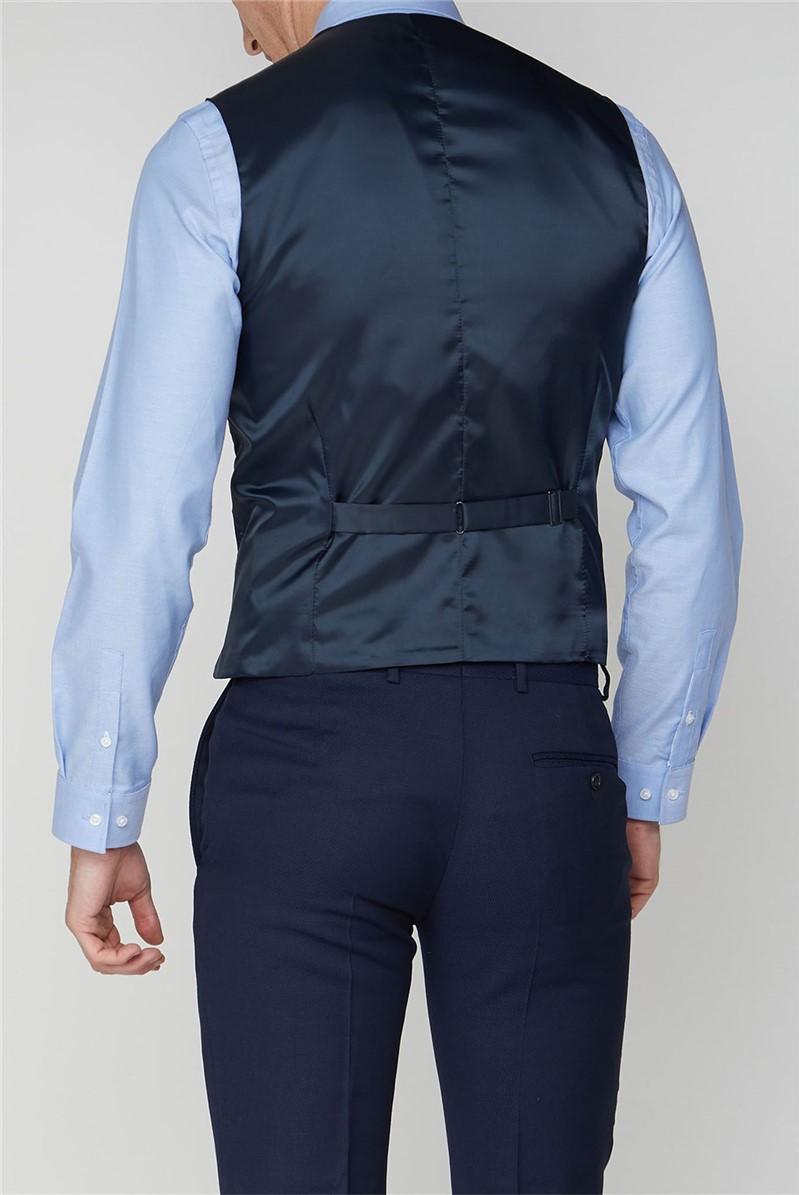  Bright Blue Semi Plain Waistcoat