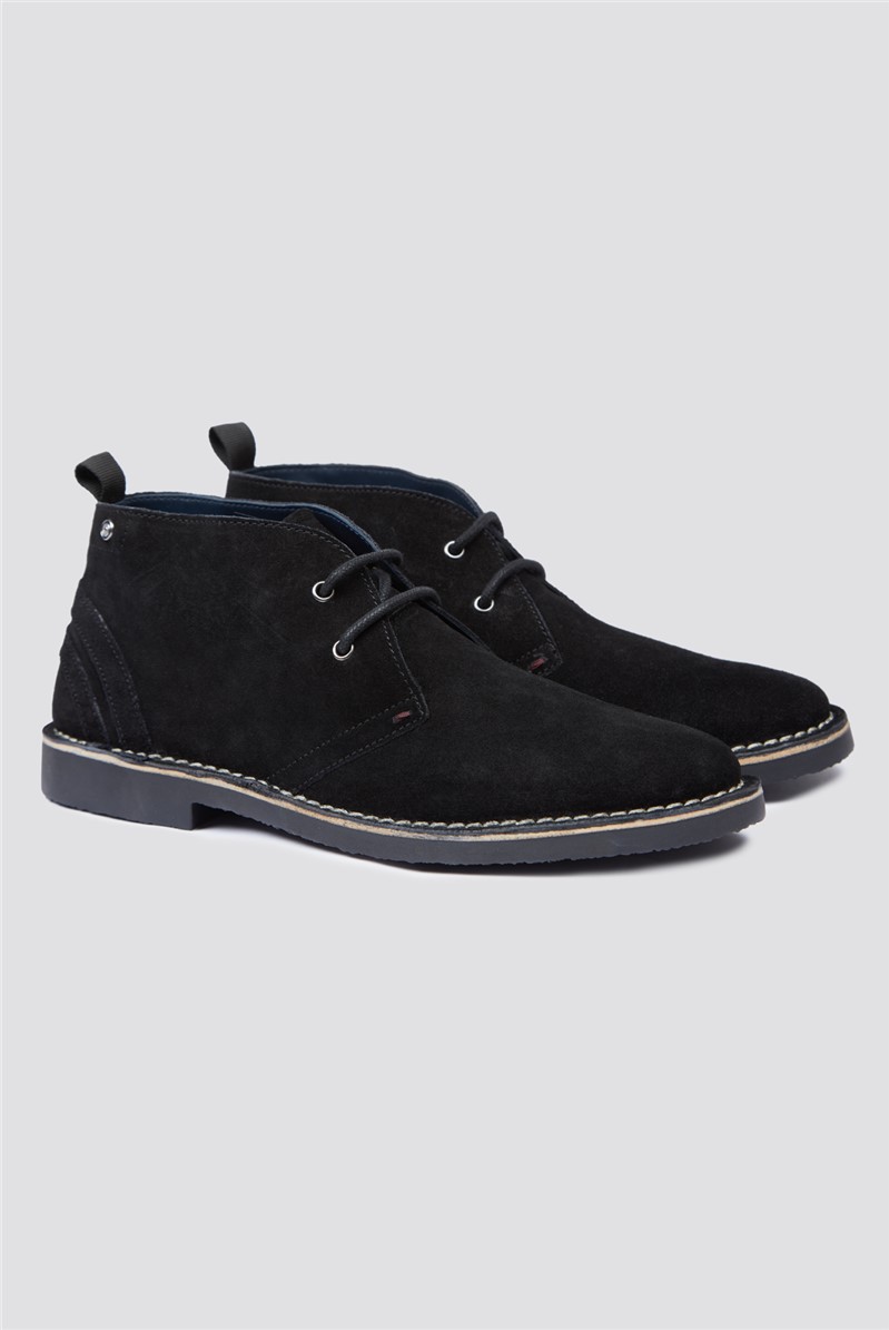 Ben Sherman | Men's Black Suede Desert Boots | SuitDirect.co.uk