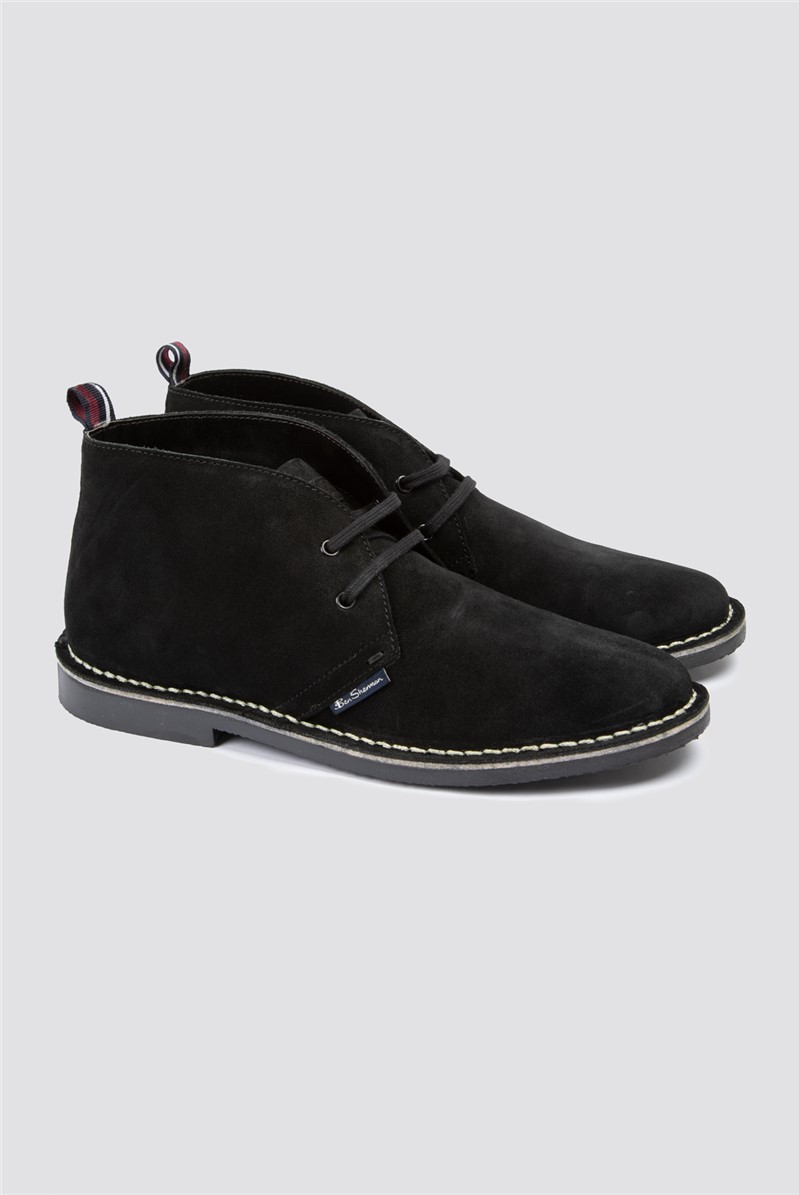 Mens black suede outlet boots uk