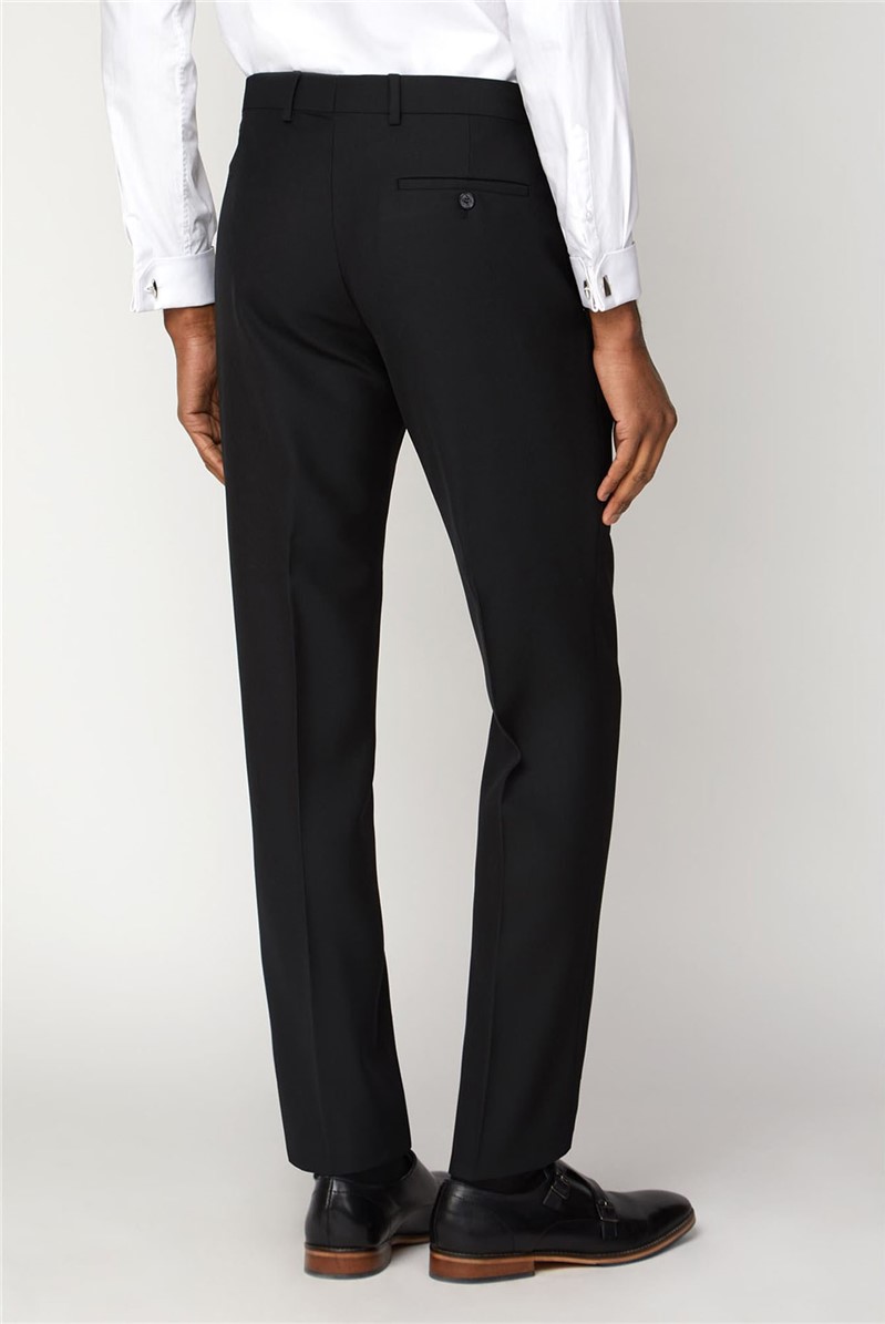 Limehaus | Black Textured Slim Fit Suit Trousers | Suit Direct