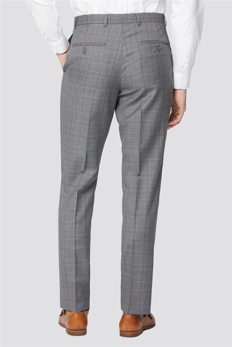 Grey Tonal Check Regular Fit Suit Trouser