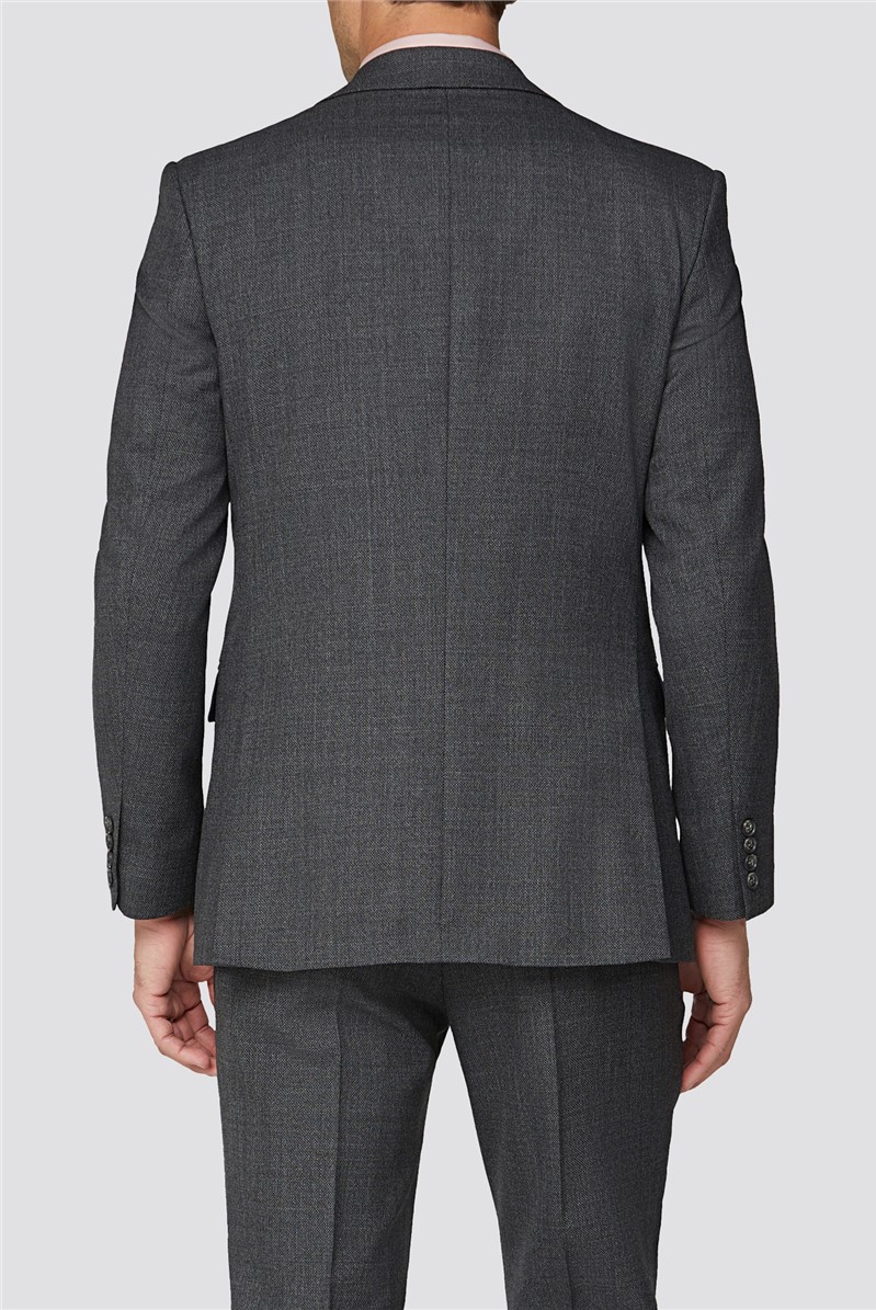 Alexandre Silver | Charcoal Texture Regular Jacket | Suit Direct