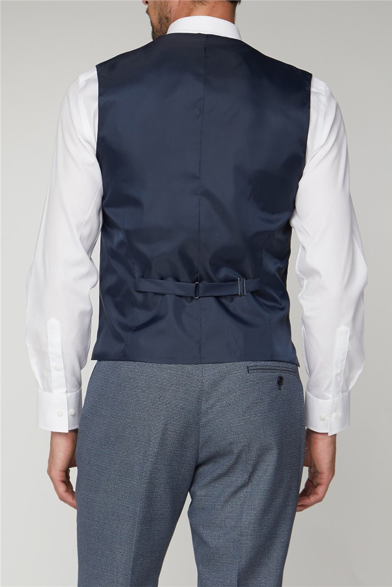  Navy Jaspe Regular Fit Waistcoat