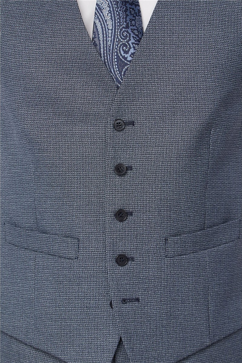  Navy Jaspe Regular Fit Waistcoat