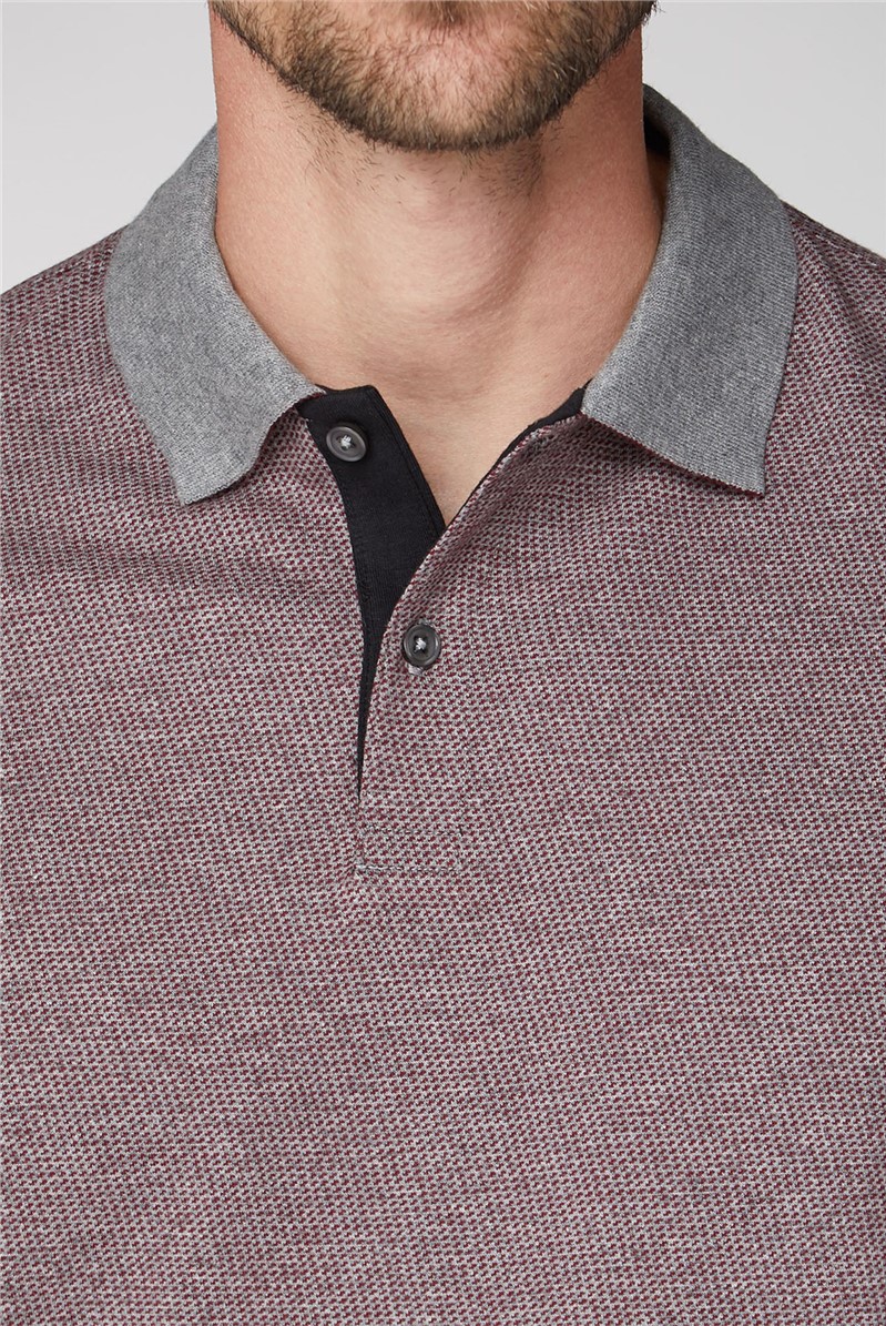  Burgundy Micro Chequer Polo