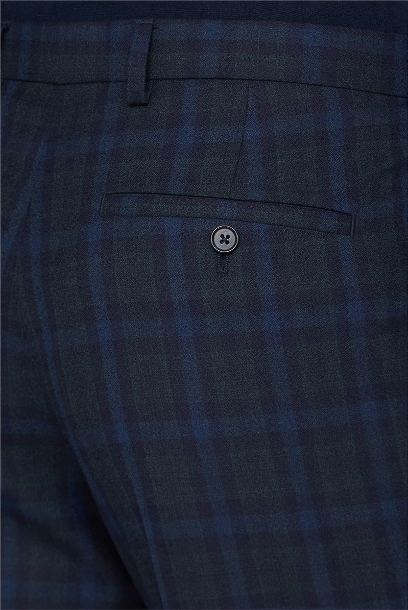 Unisex Hosen blue & green checkered