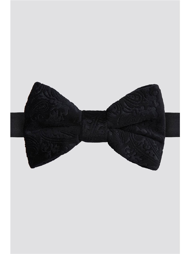  Black Devore Paisley Bow Tie