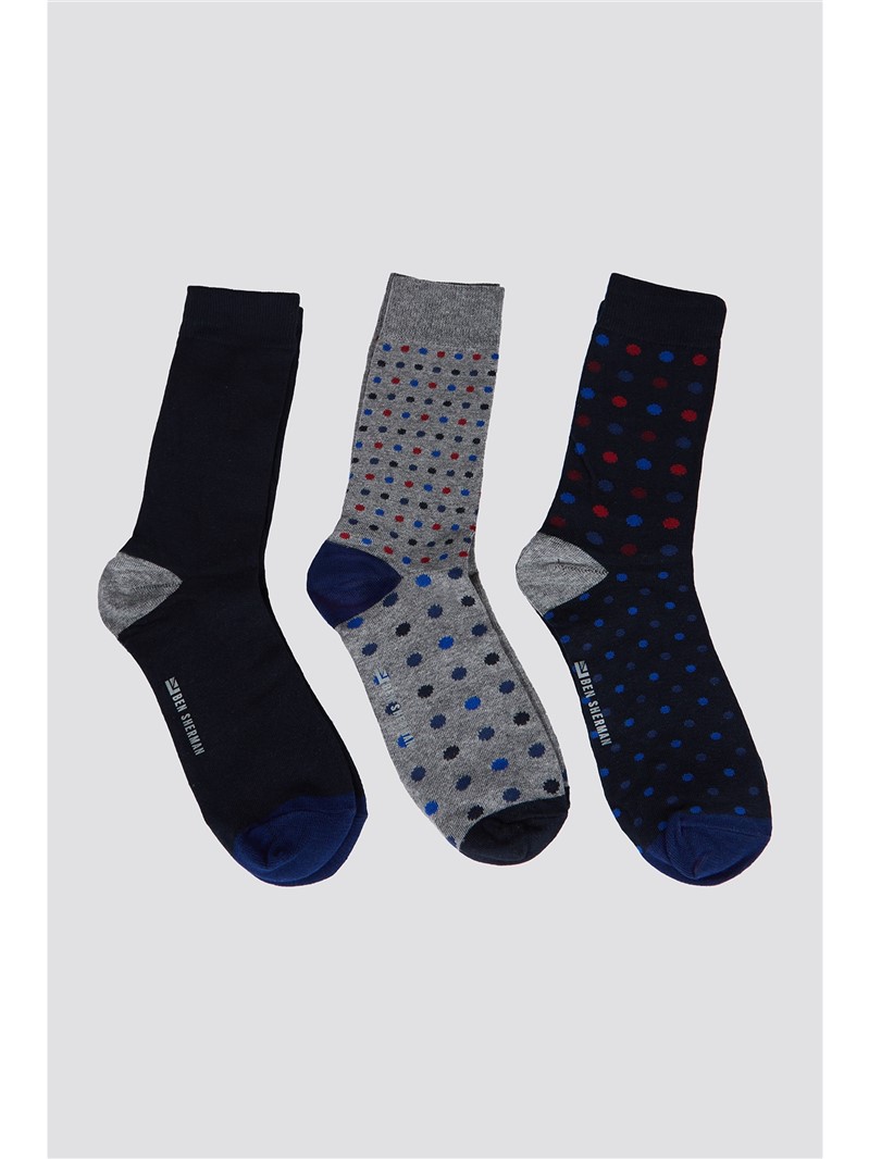 Ben Sherman | 3 Pack of Men's Socks in Gift Box | Suit Direct