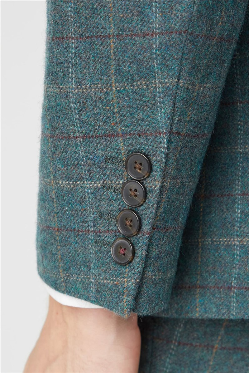  Green Heritage Check Tweed Waistcoat