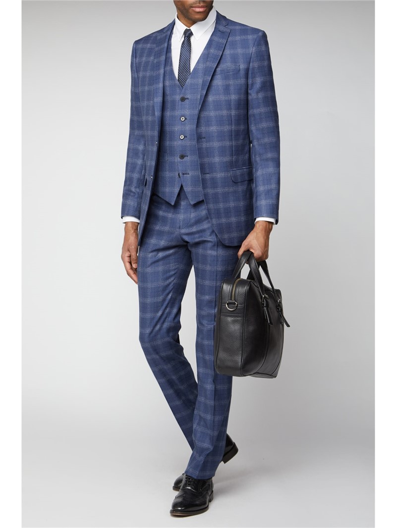  Blue Check Slim Fit Suit