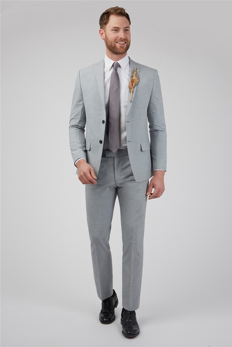 tight grey suit