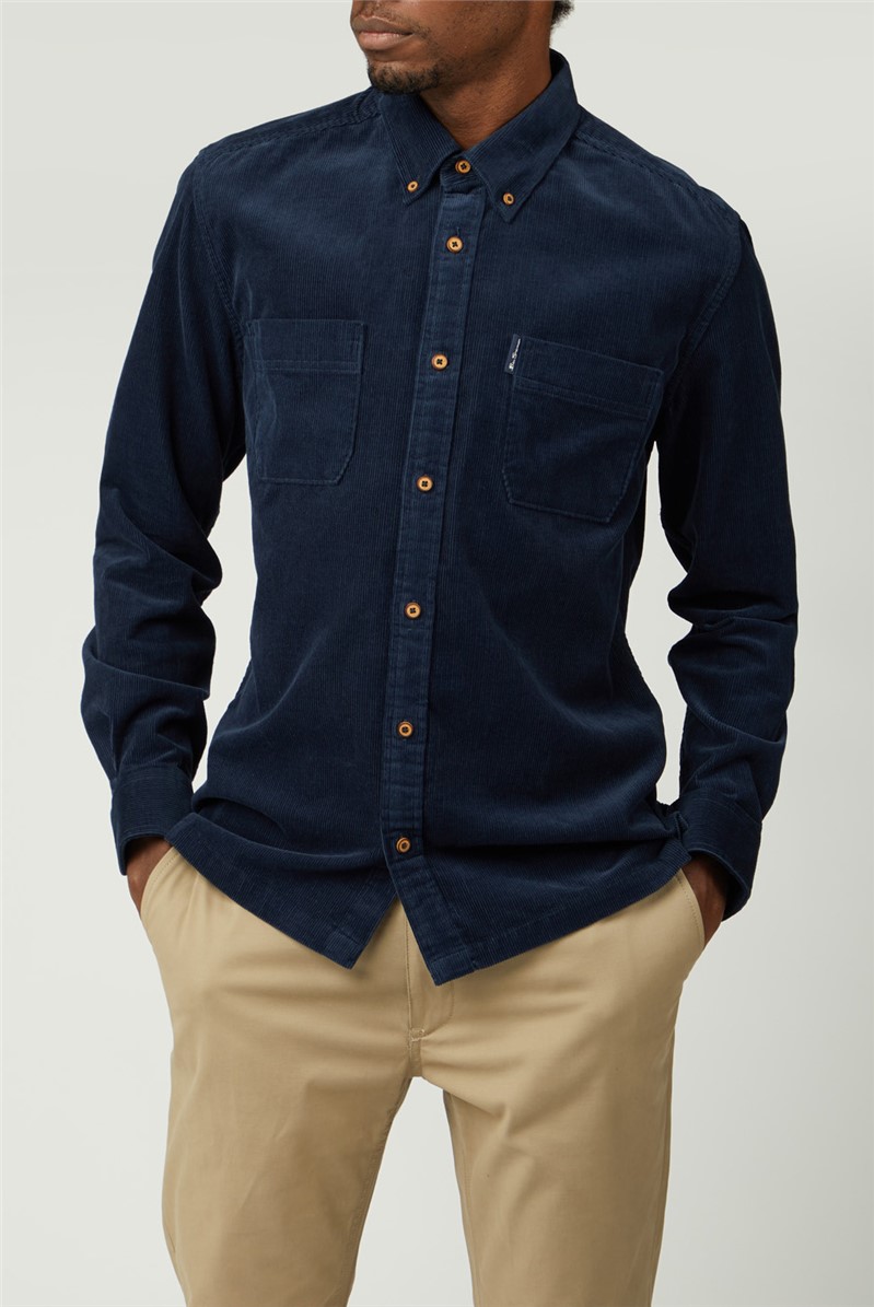 Navy Cord Utility Shirt