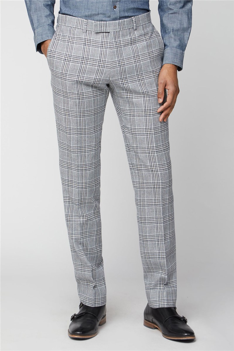  Blue Camel Check Slim Fit Trousers