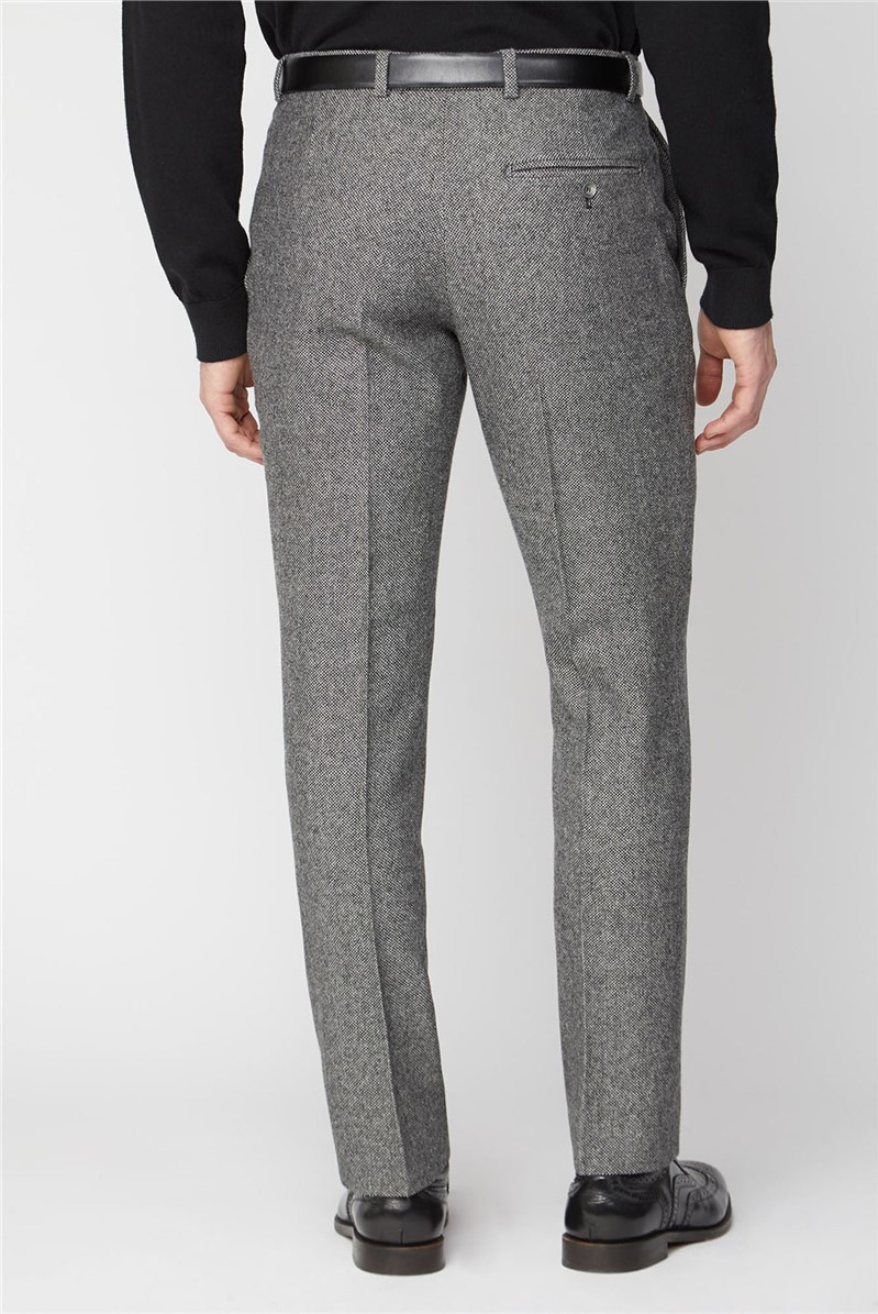 Racing Green | Salt Pepper Grey Tweed Trouser | SuitDirect.co.uk