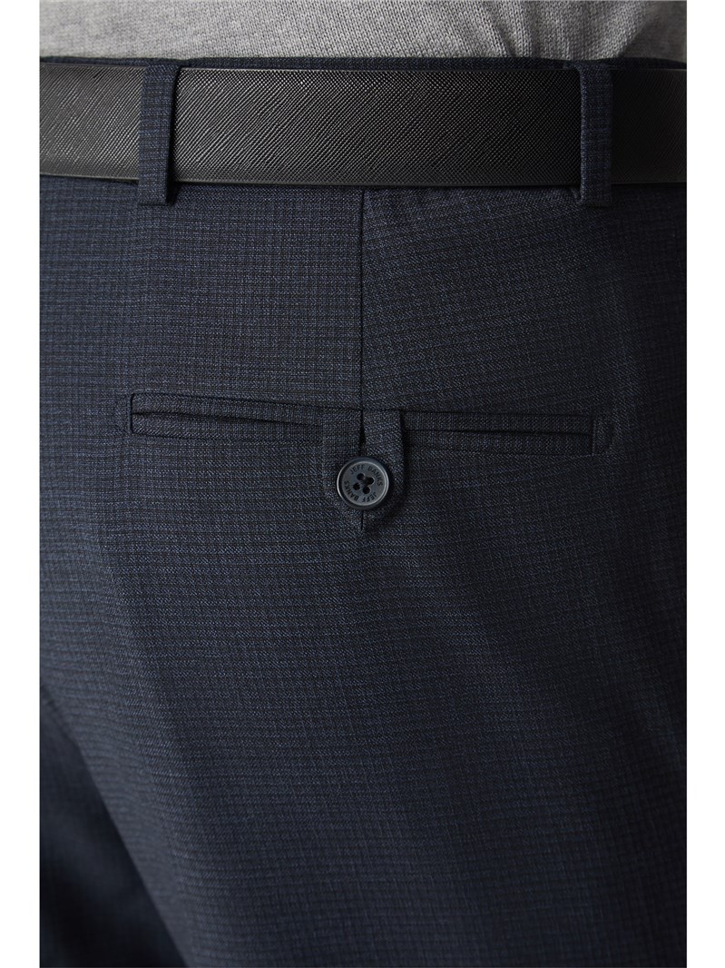 Jeff Banks | Men's Navy Birdseye Suit Trousers | Suit Direct