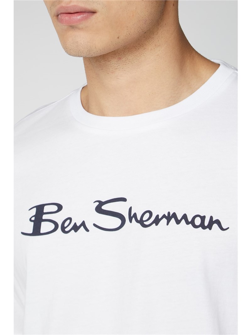 Ben Sherman | White Signature Logo Tee | SuitDirect.co.uk