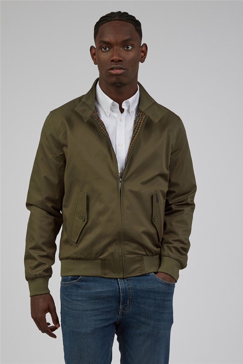 Ben Sherman | Men's Khaki Green Harrington Jacket | Suit Direct