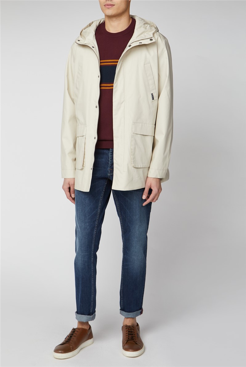 Ben Sherman | Beige Four Pocket Hooded Jacket | SuitDirect.co.uk