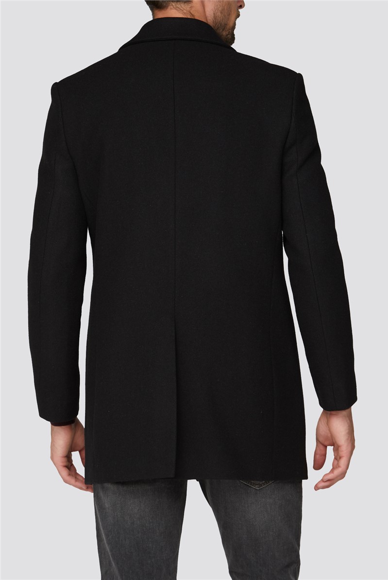  Black Melton Car Coat