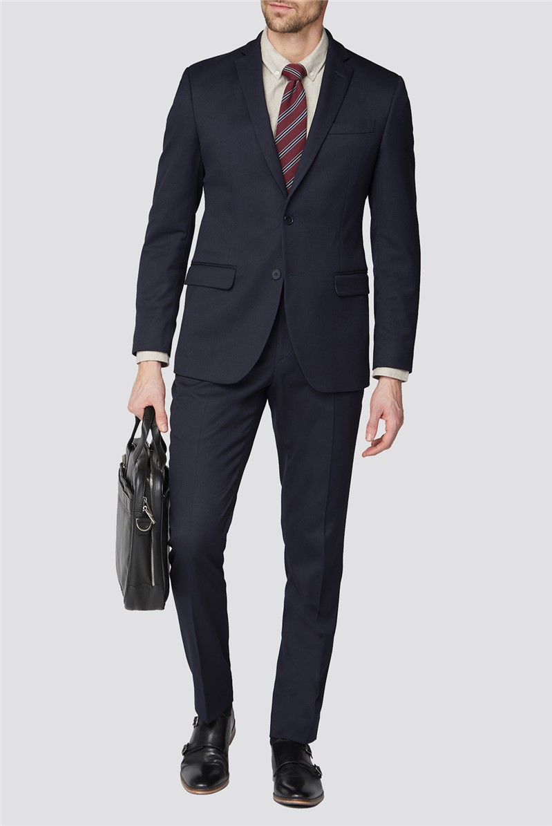 Racing Green Men's Navy Texture Tailored Suit Suit Direct
