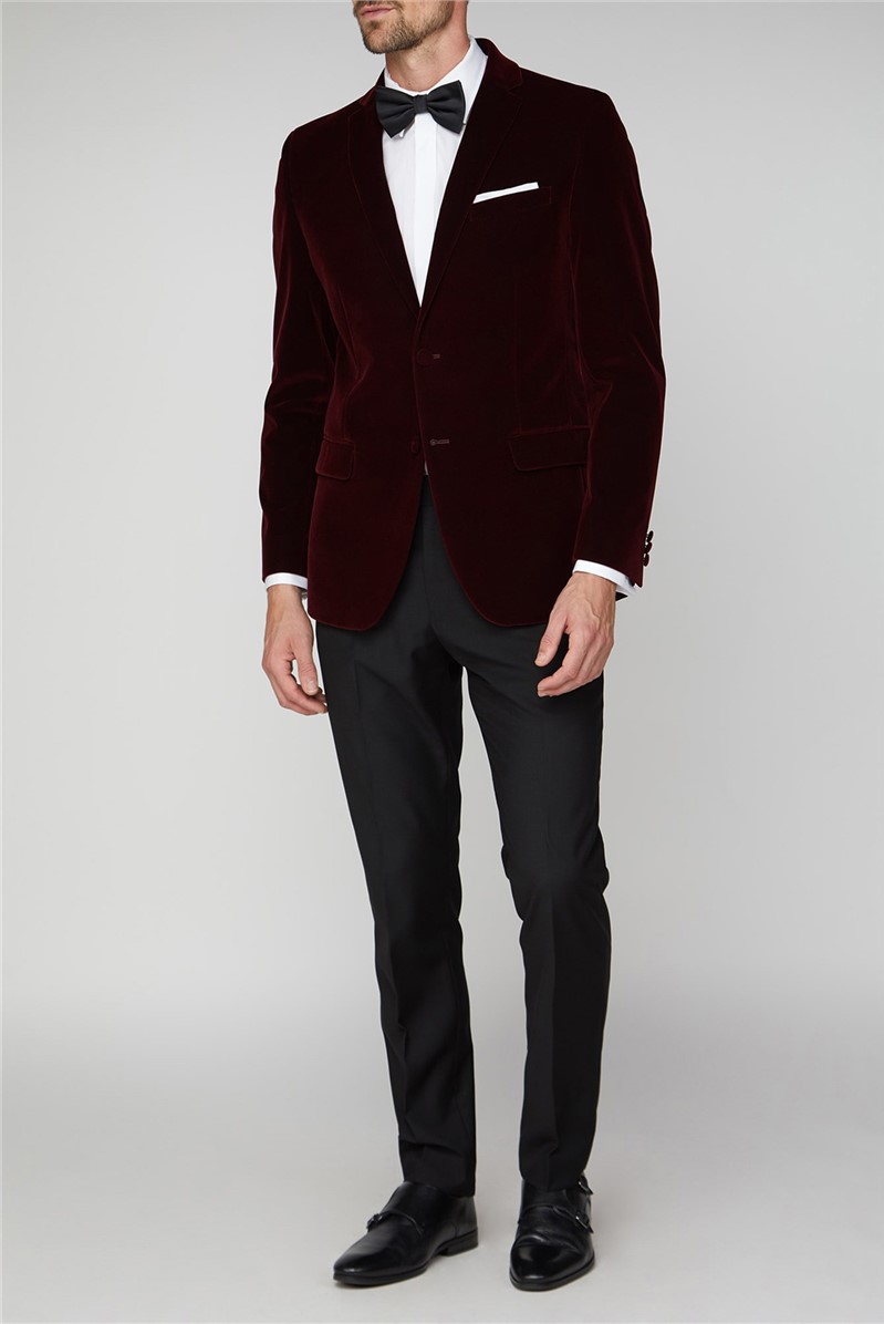 Mens burgundy clearance blazer jacket