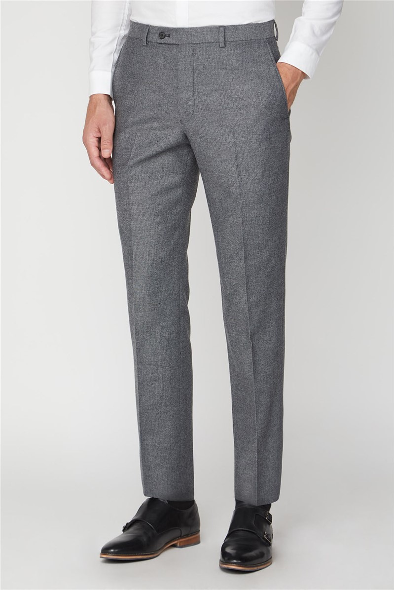  Grey Herringbone Tailored Fit Trouser