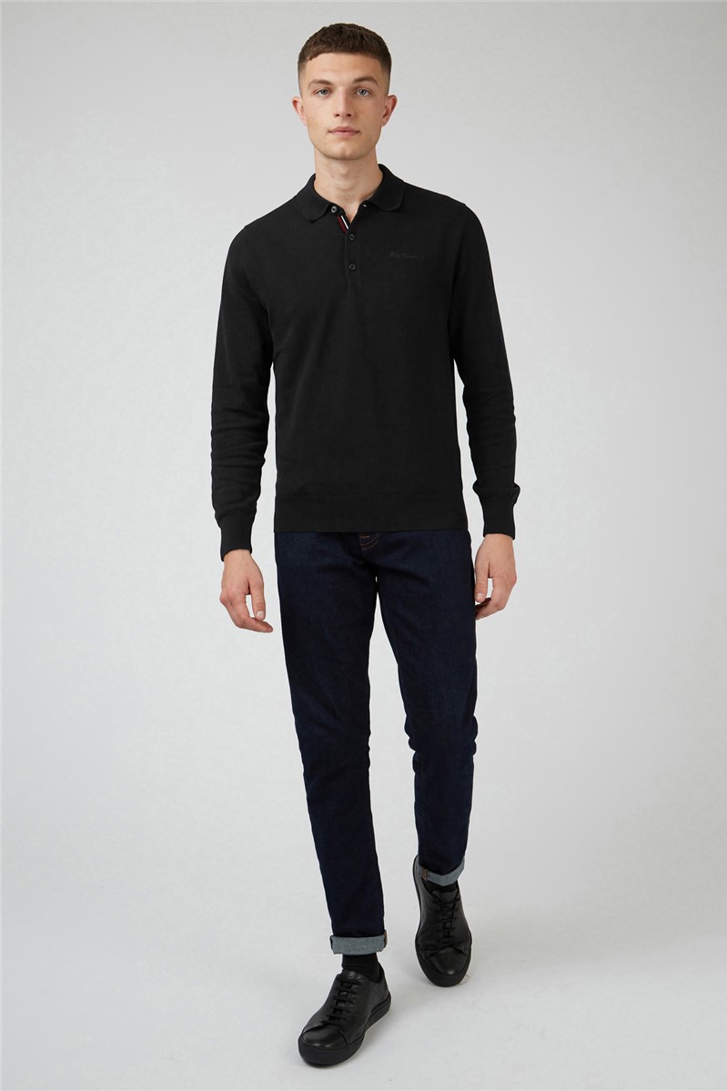   Long Sleeve Knitted Polo