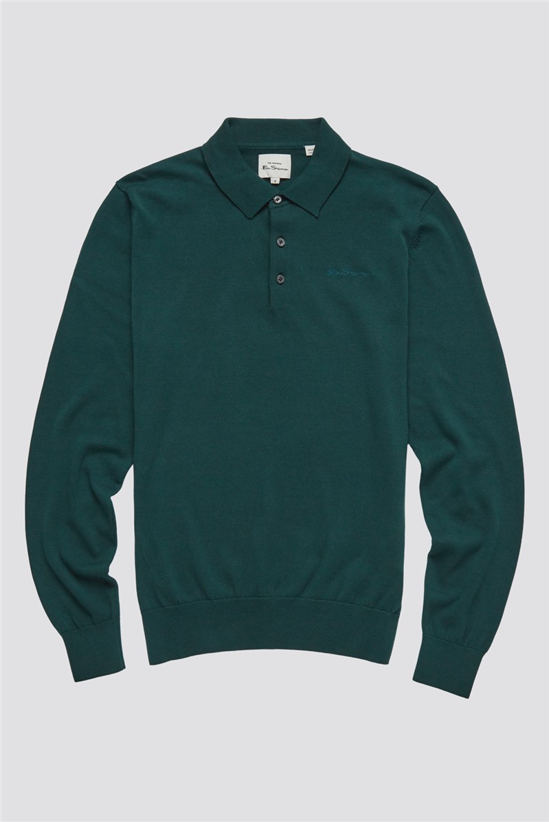  Long Sleeve Knitted Polo Shirt