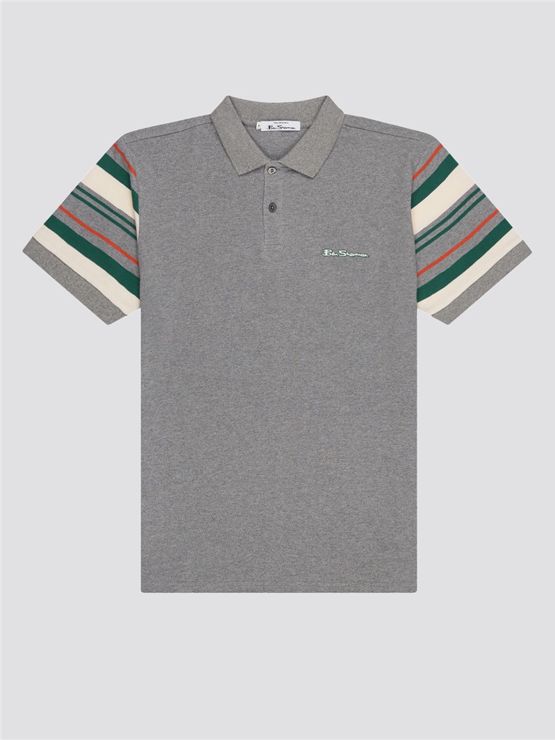  Sleeve Stripe Polo Shirt