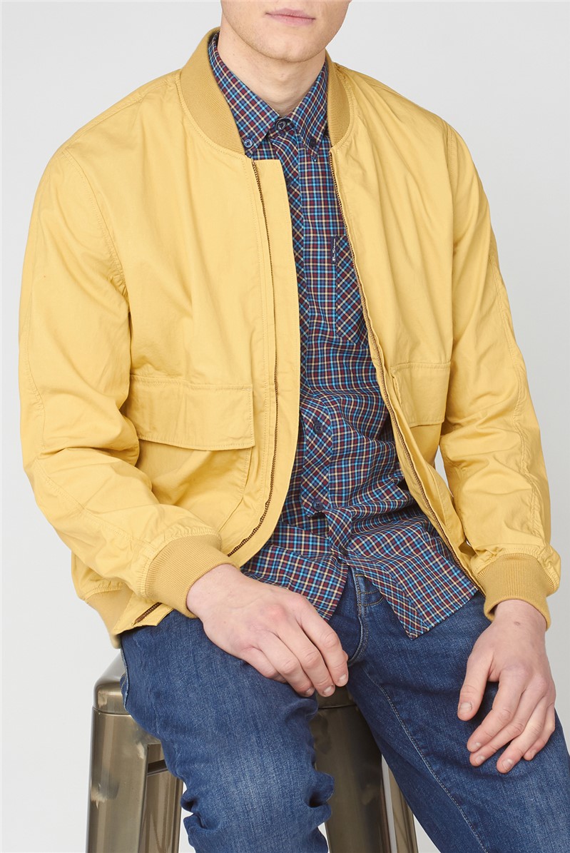 mens yellow gingham shirt