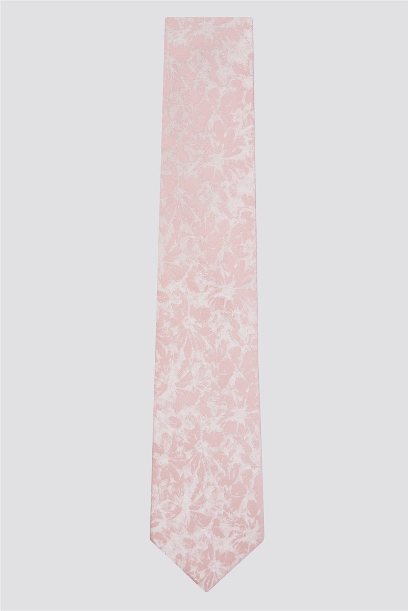  Dusky Pink Tonal Floral Tie & Hank Set