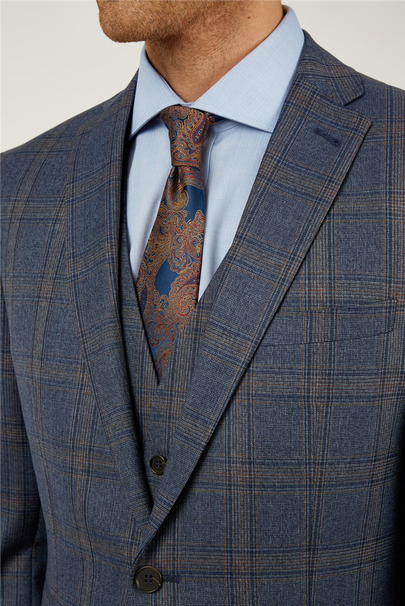 Racing Green | Men's Rust Check Suit Jacket | Suit Direct