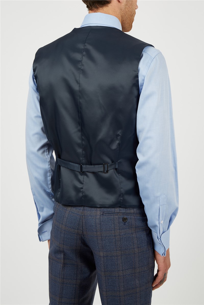 Racing Green Men's Rust Check Waistcoat Suit Direct