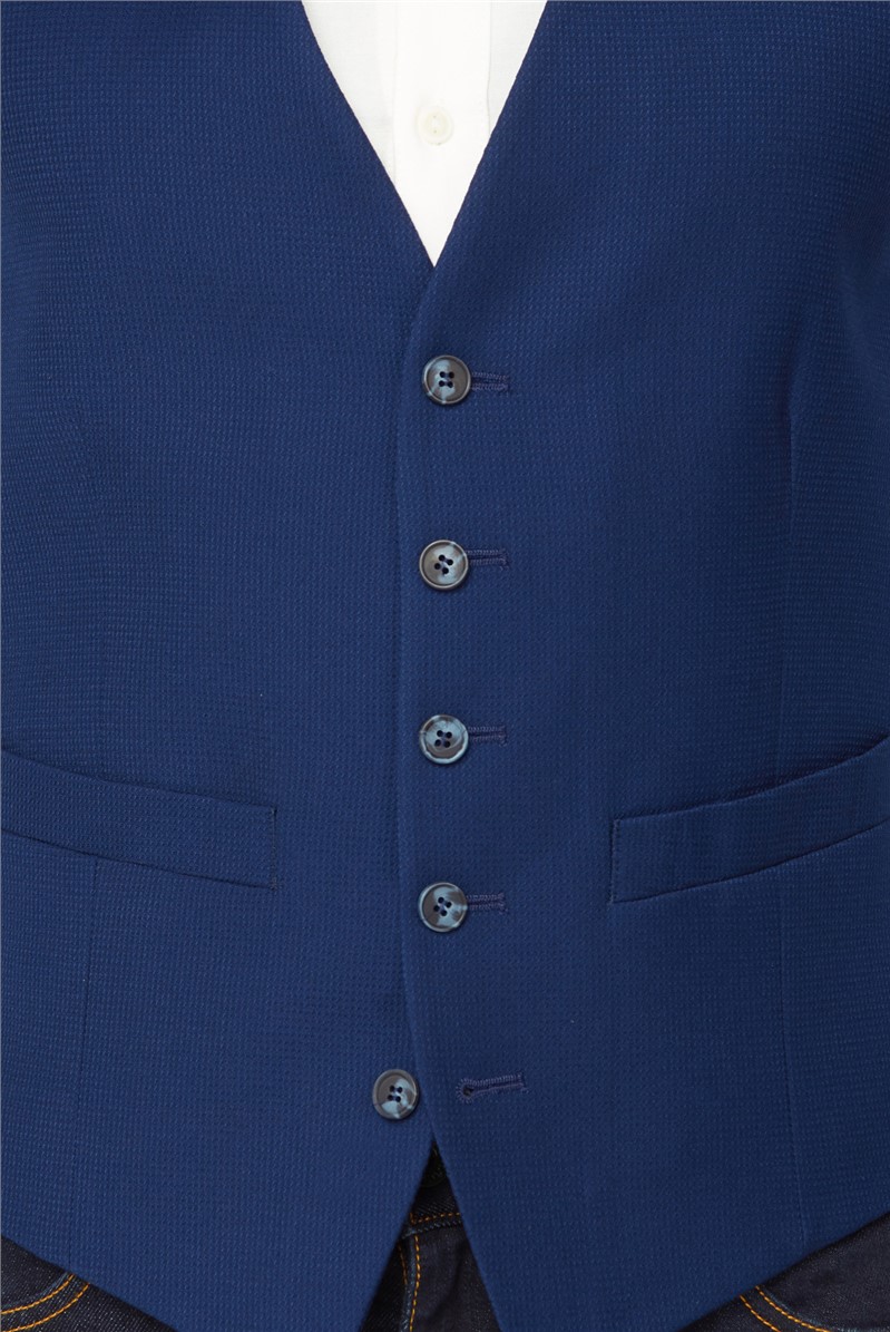  Blue Structured Regular Fit Suit